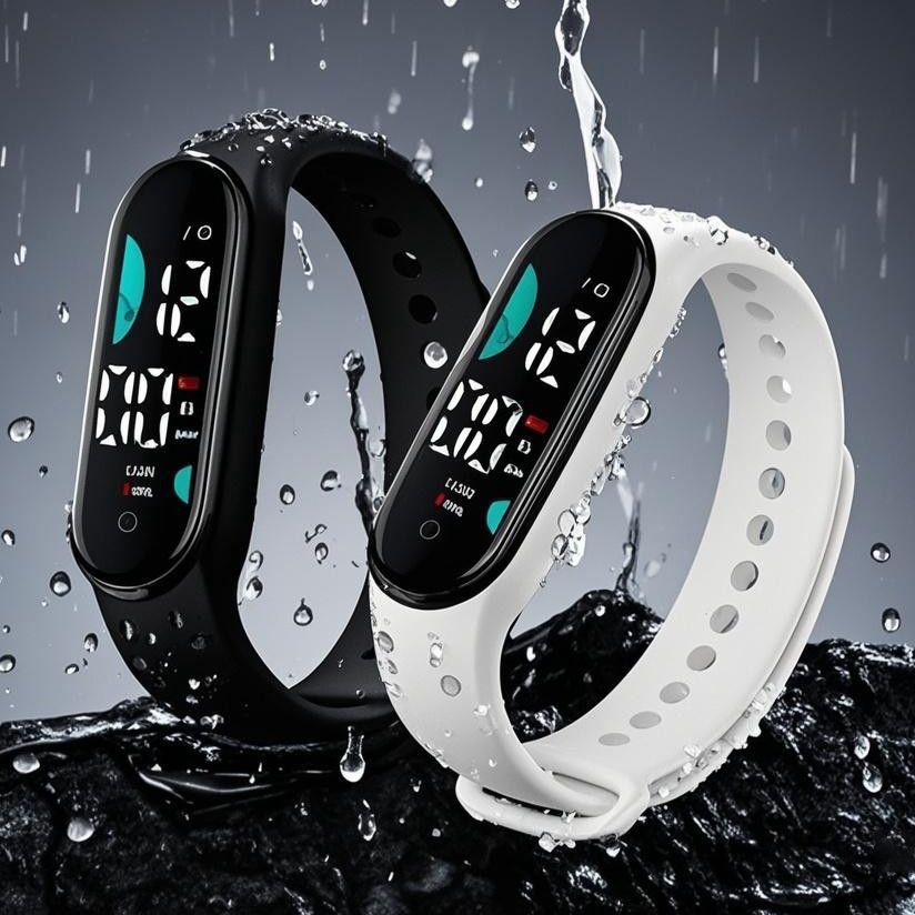 Men'S Accessories Display - Montre LED étanche pour enfants, bracelet