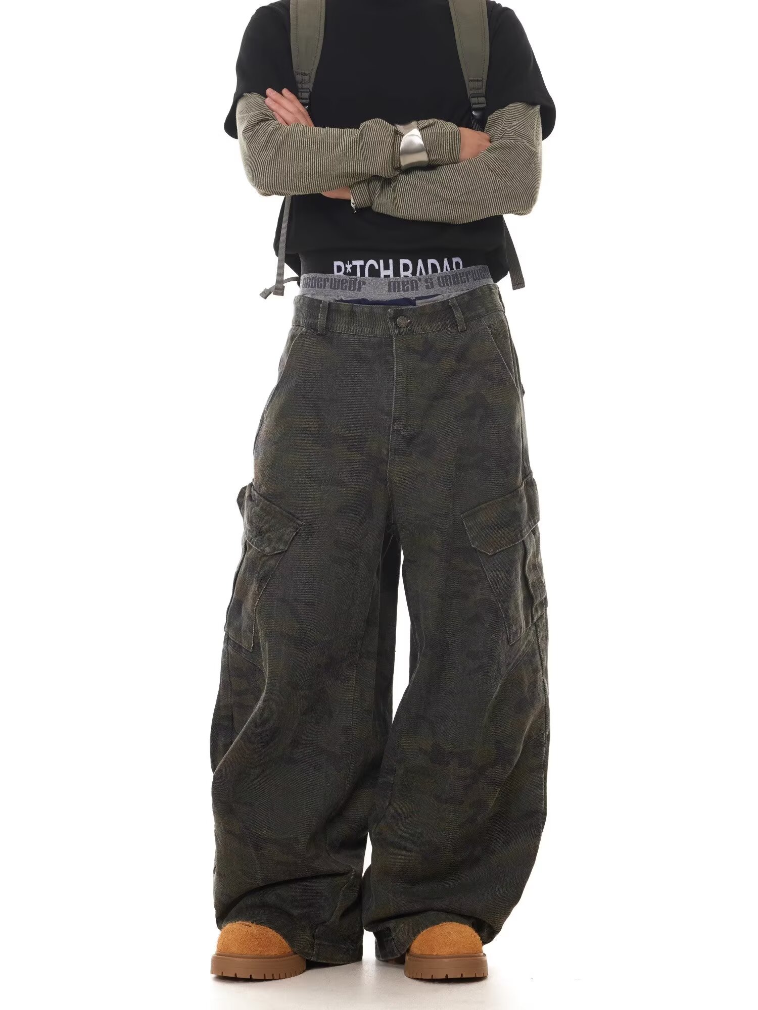 Men'S Accessories For Jeans - Américain rétro multi-poches Camouflage Silhouette cimandre