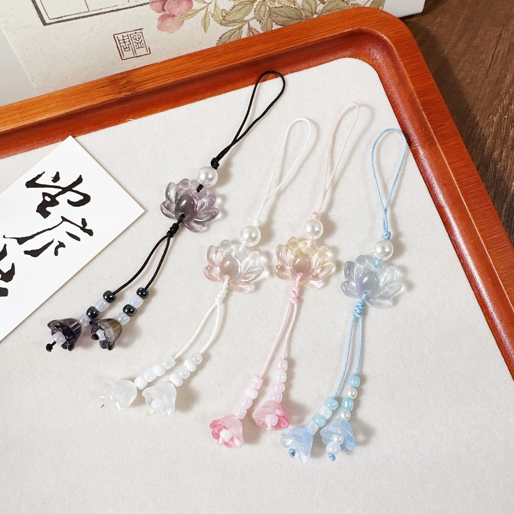 Men Accessories Ethnic - Porte-clés pendentif Lotus perlé fait à