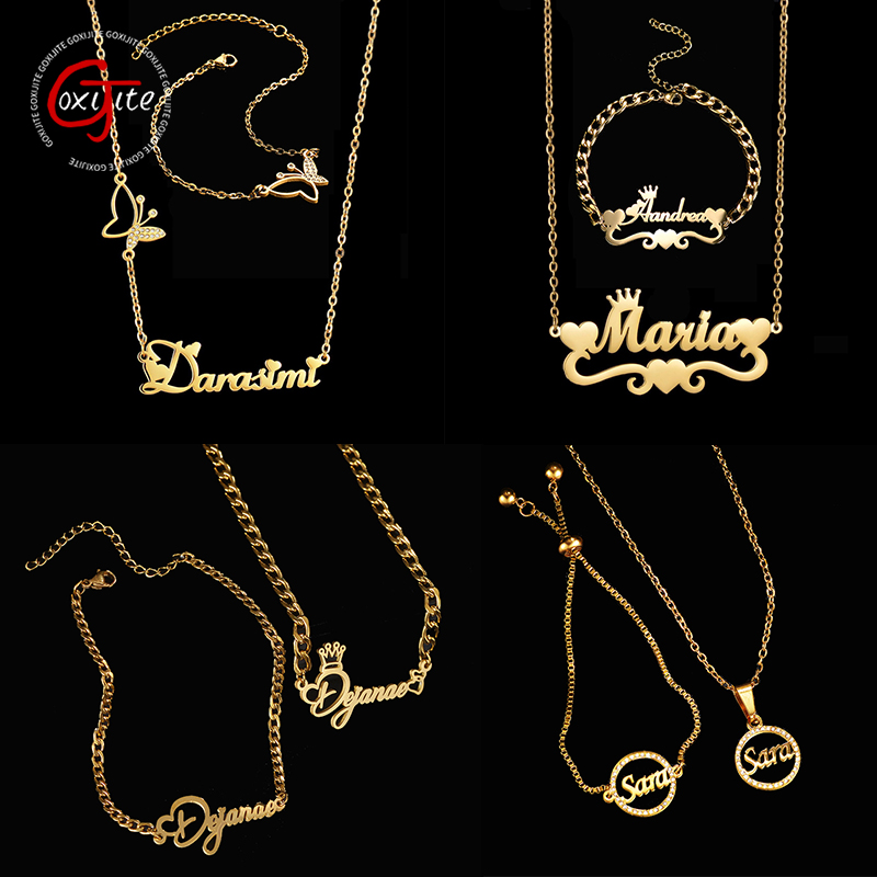 Mens Accessories Style - Goxijite personnaliser nom collier un ensemble