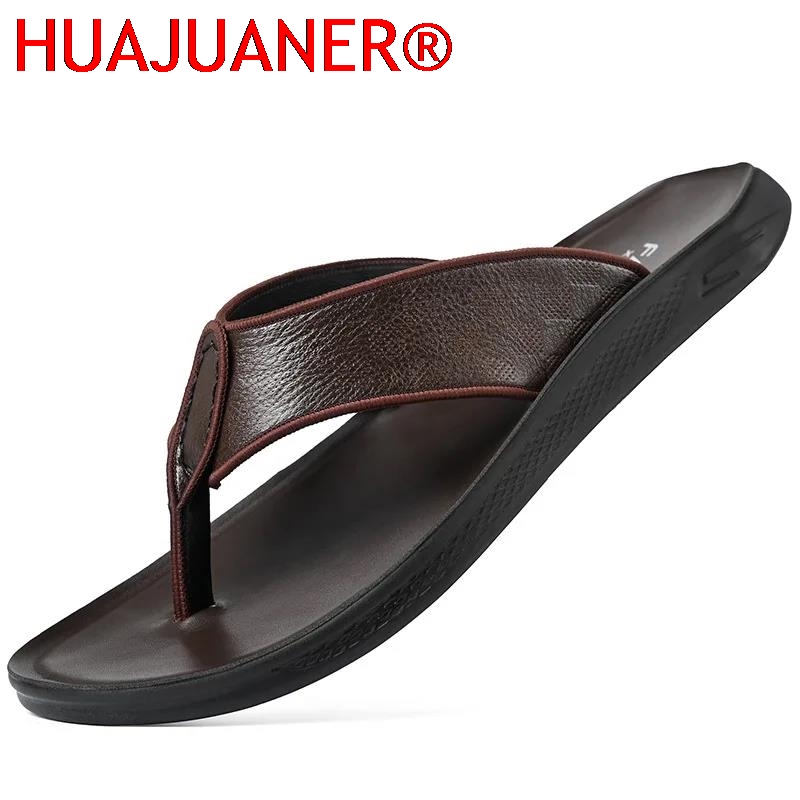 Men'S Accessories Leather - Sandales décontractées d'extérieur pour hommes, tongs