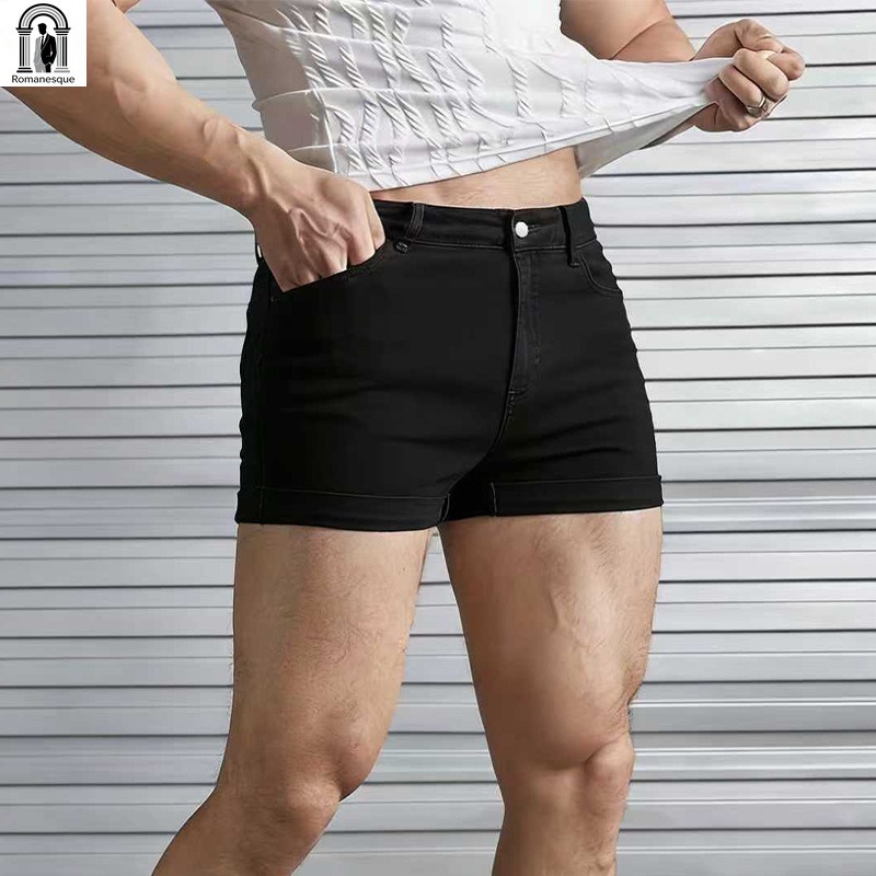 Shorts en jean blanc slim sexy - Men'S Accessories For Jeans avis et prix