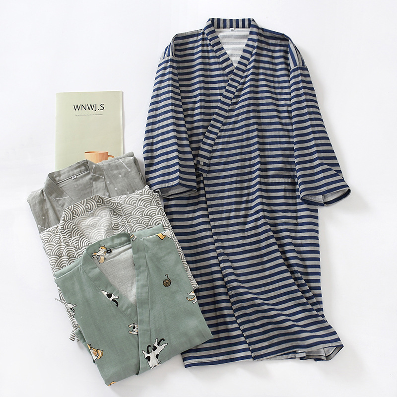 Peignoir japonais en gaze de c - Men'S Kimono Accessories avis et prix