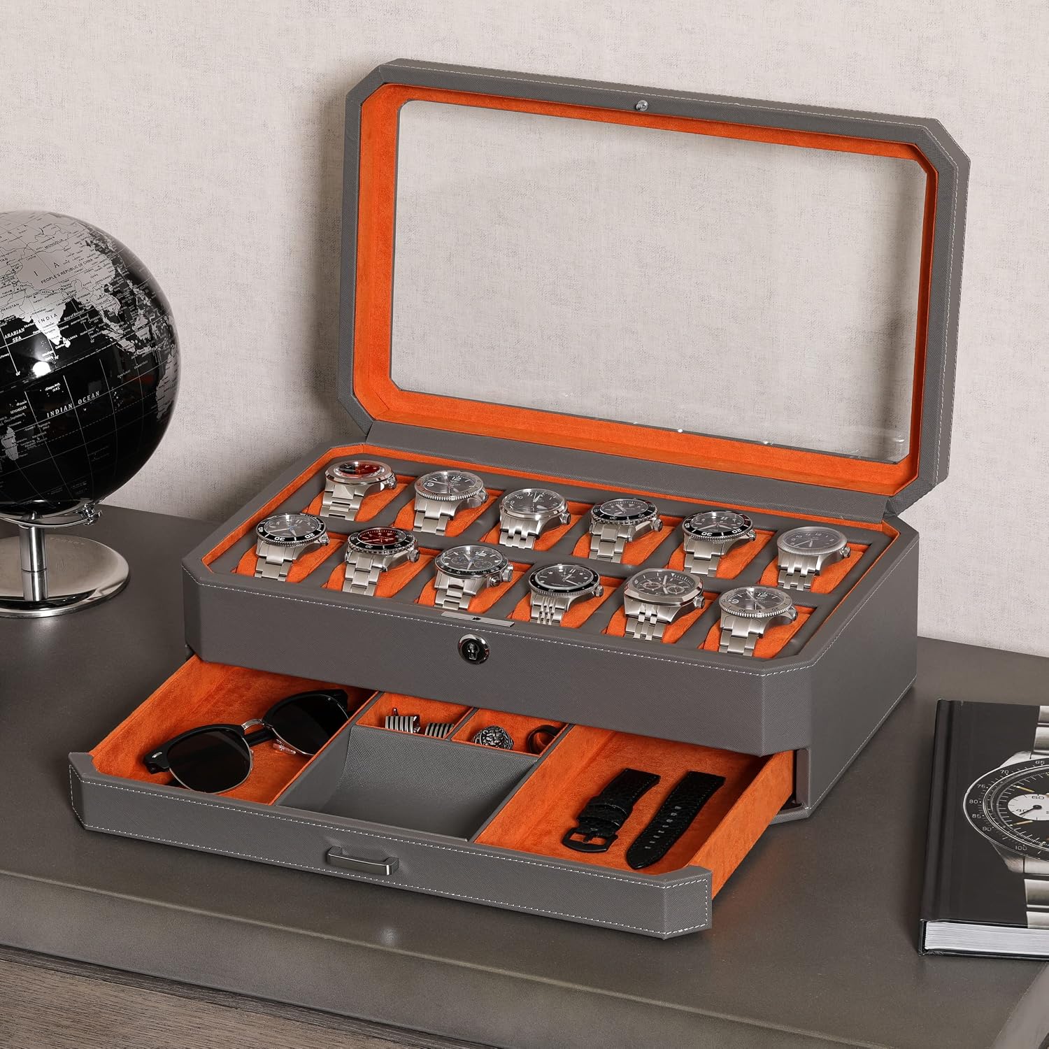 Boîte à montres en cuir à 12 e - Men'S Accessories Display avis et prix