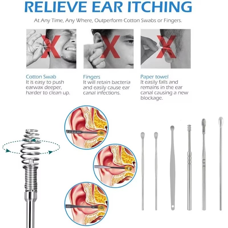 Kit de 6 cure-oreilles en acie - Men'S Accessories Types avis et prix